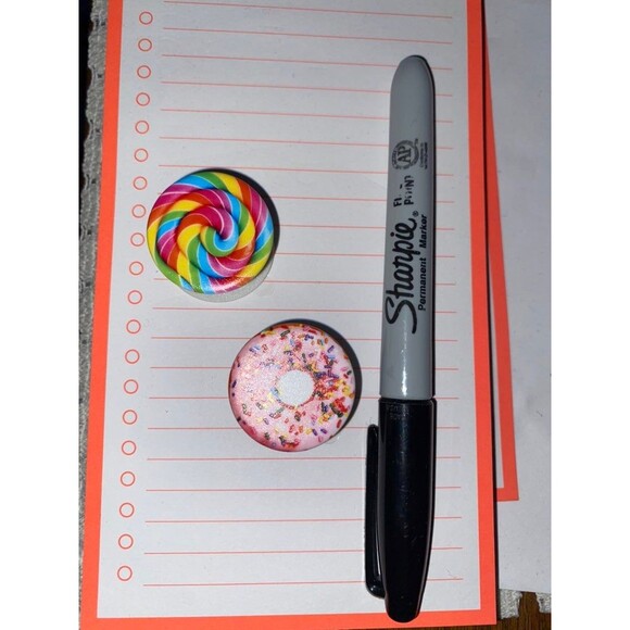 Two Mini PopSockets - Lollipop and Donut Pop Socket Phone Holder New Never Used - Picture 4 of 4